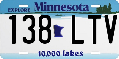 MN license plate 138LTV