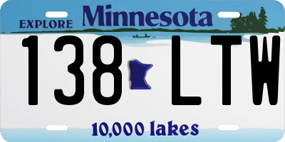 MN license plate 138LTW