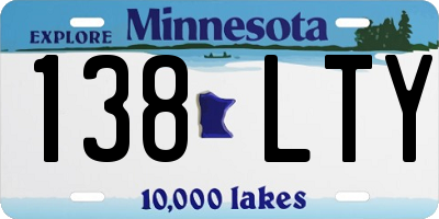MN license plate 138LTY