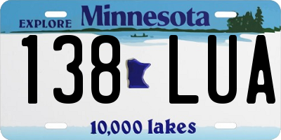 MN license plate 138LUA