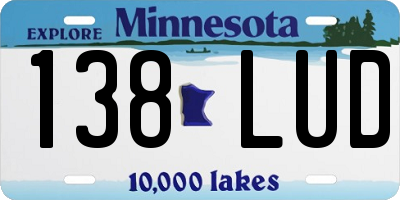 MN license plate 138LUD