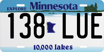 MN license plate 138LUE