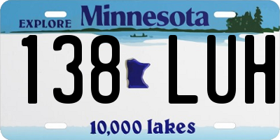 MN license plate 138LUH