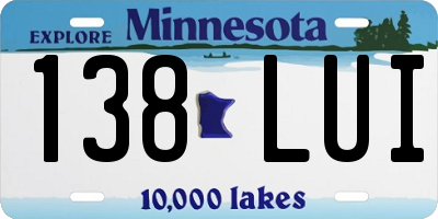 MN license plate 138LUI
