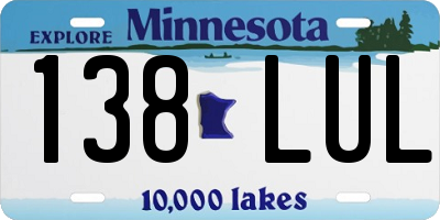 MN license plate 138LUL