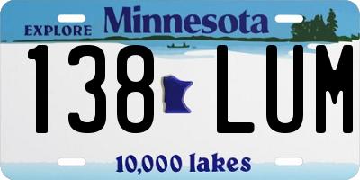 MN license plate 138LUM