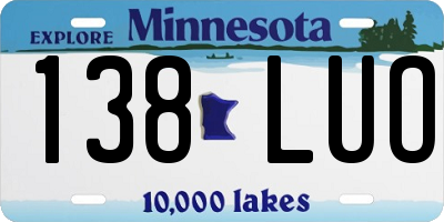 MN license plate 138LUO