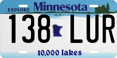MN license plate 138LUR