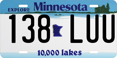 MN license plate 138LUU