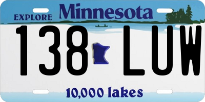 MN license plate 138LUW