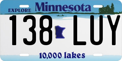 MN license plate 138LUY