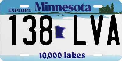 MN license plate 138LVA