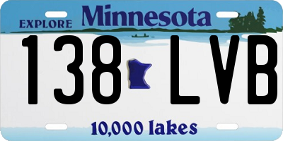 MN license plate 138LVB