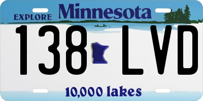 MN license plate 138LVD