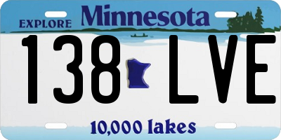 MN license plate 138LVE