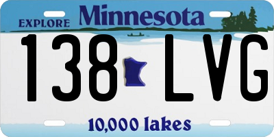 MN license plate 138LVG