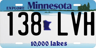 MN license plate 138LVH