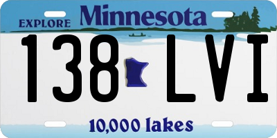 MN license plate 138LVI