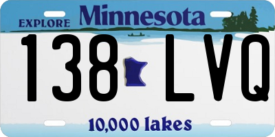 MN license plate 138LVQ