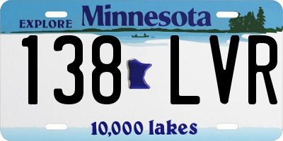 MN license plate 138LVR