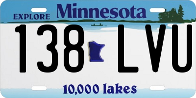 MN license plate 138LVU