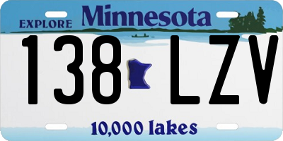 MN license plate 138LZV