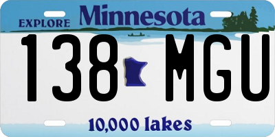 MN license plate 138MGU