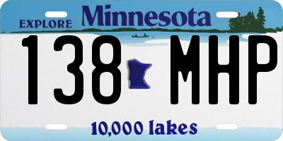 MN license plate 138MHP
