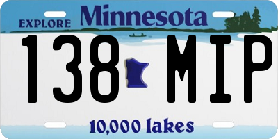 MN license plate 138MIP