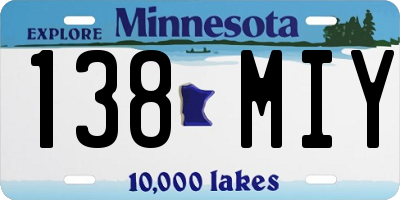 MN license plate 138MIY