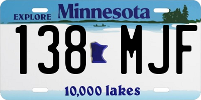 MN license plate 138MJF