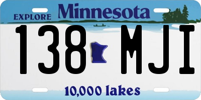 MN license plate 138MJI