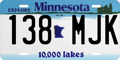 MN license plate 138MJK