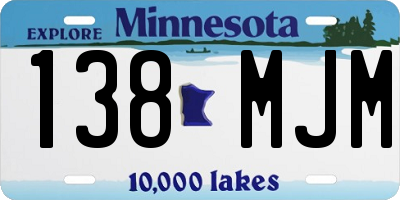 MN license plate 138MJM