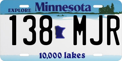 MN license plate 138MJR