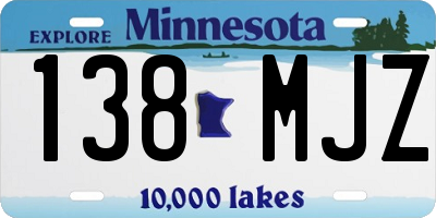 MN license plate 138MJZ