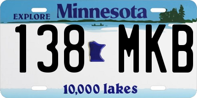 MN license plate 138MKB