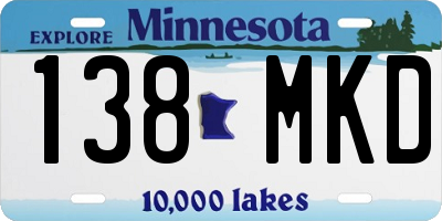 MN license plate 138MKD