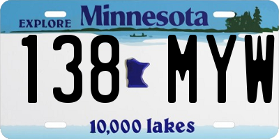 MN license plate 138MYW