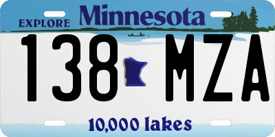 MN license plate 138MZA