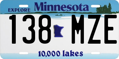 MN license plate 138MZE