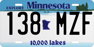 MN license plate 138MZF