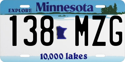 MN license plate 138MZG