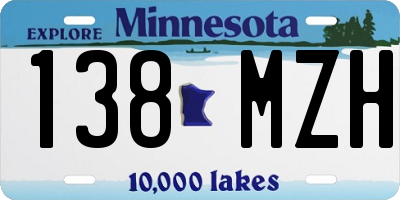 MN license plate 138MZH