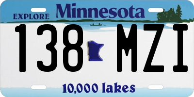 MN license plate 138MZI