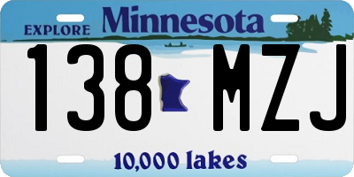 MN license plate 138MZJ