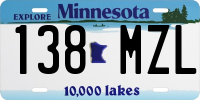 MN license plate 138MZL