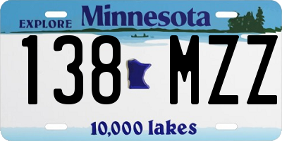 MN license plate 138MZZ