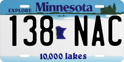 MN license plate 138NAC