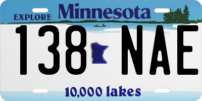 MN license plate 138NAE